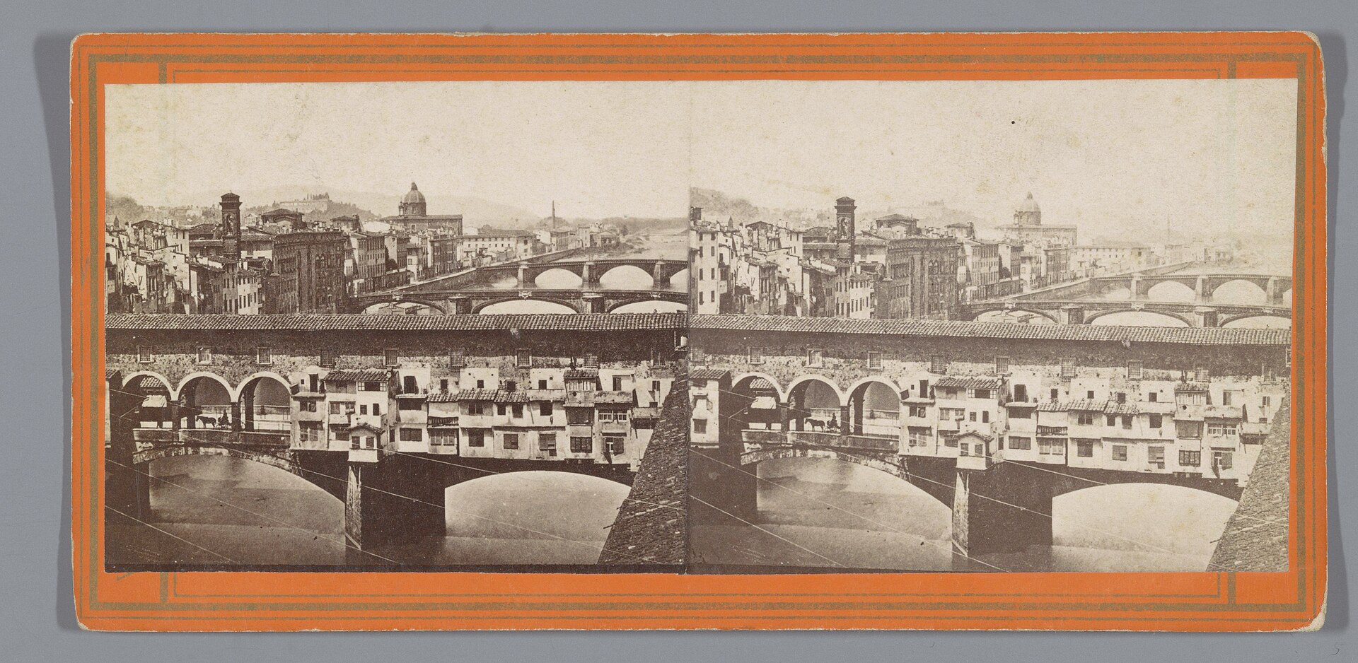 Gezicht op de Ponte Vecchio te Florence, RP-F-F07076.jpg