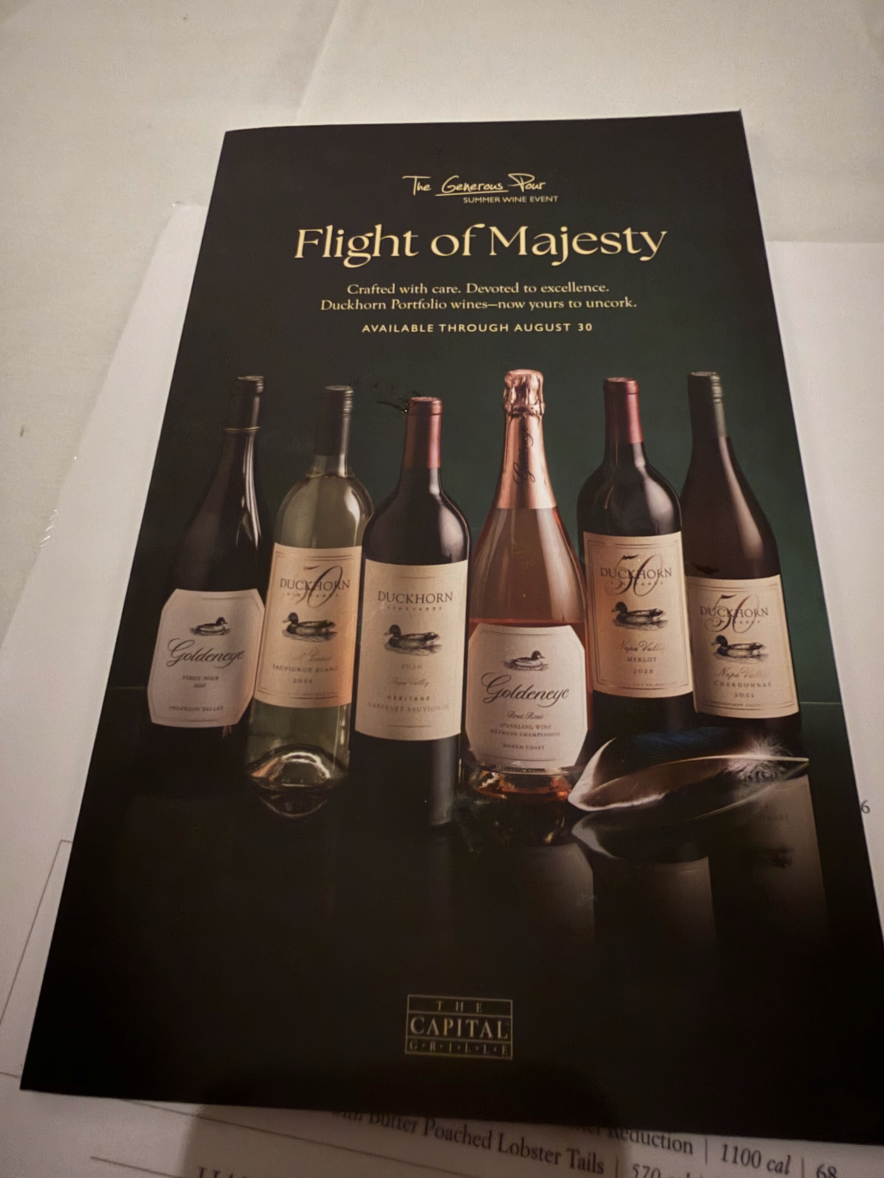 The Capital Grille course menu 1