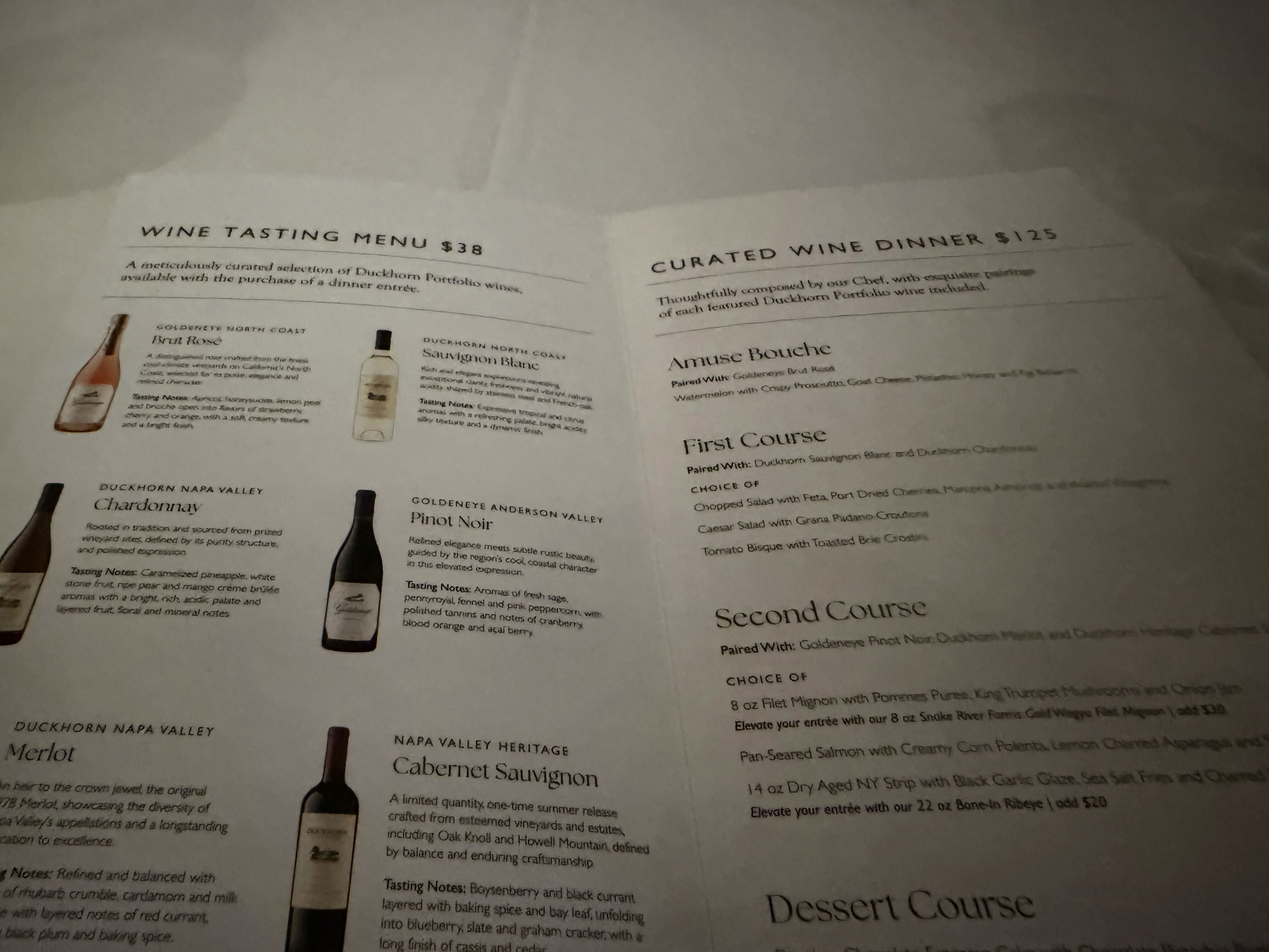 The Capital Grille course menu 2