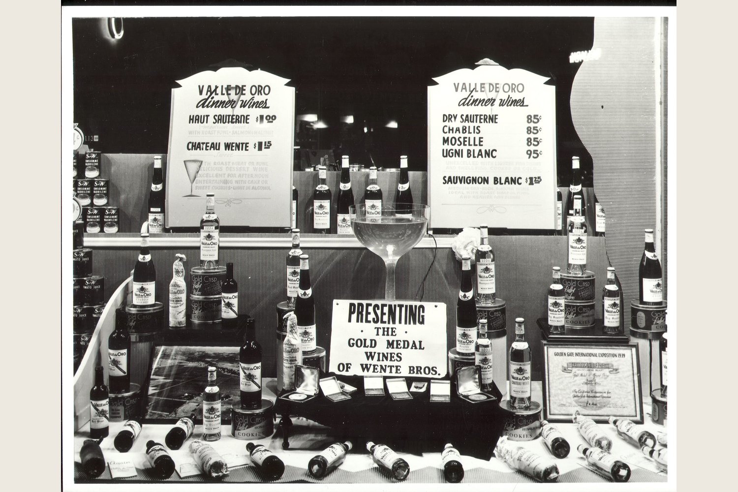 A Wente Bros gold-medal display